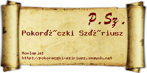Pokoráczki Szíriusz névjegykártya
